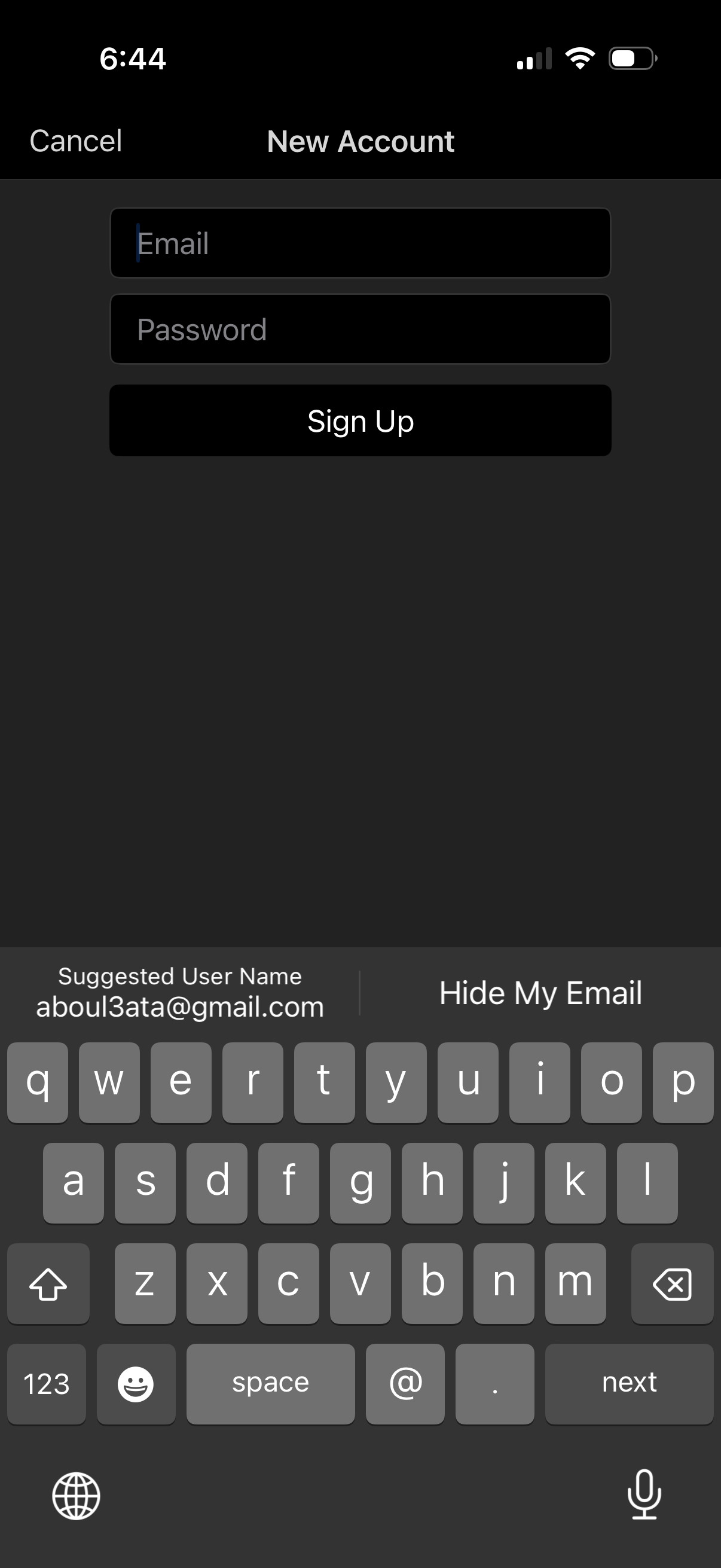 instapaper signup screenshot